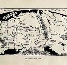 1932 Great Russian Plain Siberia Interpretive Map Print Van Loon Geograp... - $508.42 MXN