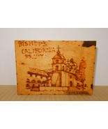 Vtg wood advertising box &quot; Bishop&#39;s California Fruits&quot; woodburned church... - $558.95 MXN