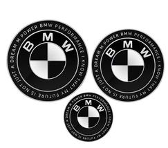3Pcs - BMW KITH Emblems Hood & Trunk Badge White - 82mm+74mm+45mm - E30 E36 E46 - $25.69 CAD