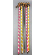 Vtg Kokeshi Doll Themed Wooden Super Long Pencils Set Of 5 Made In Japan - $17.32