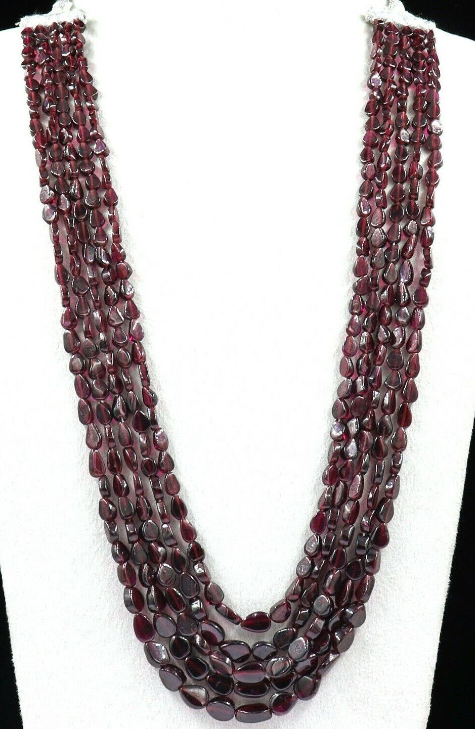 Natural Garnet Beads Fancy 5 L 593 Ct Red Gemstone Ladies Fashion Necklace - $95.00