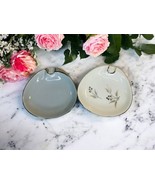 Grace China Mid Century Set of 2 Grey White Small Ashtrays Solid Floral ... - $31.86 CAD