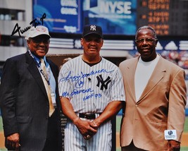 Reggie Jackson &amp; Willie Mays Signed Photo x2- Baseball Hof w/coa - £143.05 GBP