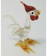 Figurine Rooster Chicken Small Handmade Minimalist Resin Vintage  - $15.15