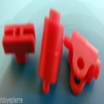 Vintage ITALOCREMONA PLASTIC CITY constructions 3 red interlocks cylindr... - £10.23 GBP