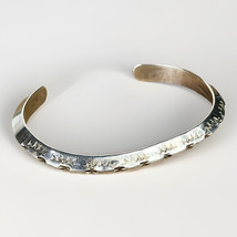 Vintage Navajo Carinated Solid Sterling Silver Stamped Design Cuff Bracelet- 22g - £77.82 GBP