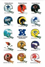 NFL Football Helmets Vintage Logo Poster Print on Metal Sign 12x8in Old ... - $34.67 CAD