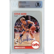 Steve Kerr Cleveland Cavaliers Auto 1990 NBA Hoops Autographed On-Card Beckett - £101.14 GBP