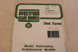 HO Scale Evergreen, V-Groove Sheet Styrene .125&quot; Spacing .040&quot; thick #4125 - £13.29 GBP