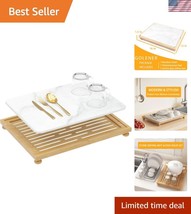 Multi-Purpose Diatomaceous Earth Dish Drying Pad &amp; Bamboo Rack 16”x12” - $46.50