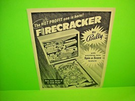 Firecracker 1970 Original Flipper Game Pinball Machine Promo Sales Flyer Retro - £28.26 GBP