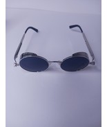 Steampunk Metal Spring Foot Sunglasses Gothic Industrial Chrome Frame - $220.64 MXN