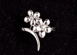 925 Sterling Solid Silver Flower Shape Ring Unisex Casual Wear Ring Gift - £42.48 GBP+