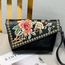 Chinese Style Embroidery Crossbody Bags For Women  New Vintage Leather Elegant H - £65.12 GBP