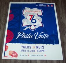 PHILADELPHIA 76ERS SIXERS PLAYOFFS PHILLY UNITE 8.5" X 11" NBA Game PROM... - $16.34