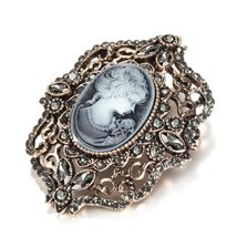 Fashion Gray Crystal Brooch For Women Bohemia Ethnic Festival Broches Brooches F - £6.96 GBP