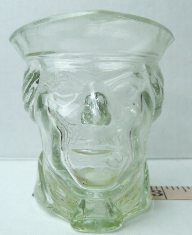 Primary image for Avon Revolutionary Soldier Head Candle Holder Clear Glass Vintage Collectible