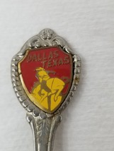 Rodeo Bull Rider Dallas Texas Spoon Souvenir Red Yellow Metal 1960s Vintage - $11.35