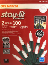 Sylvania Stay-lit 200 Mini Pure White LED Lights,2-Pks Of 100 Lights-NEW... - $33.56