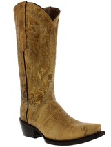 Women Mid Calf Western Cowboy Boots Sand Stitched Leather Snip Size 5.5,... - $87.66