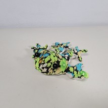 Frog Plush Sand Bag Toy Green Black and Blue Paper Weight 3&quot; Long - £7.17 GBP