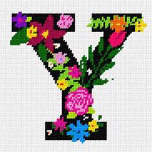 Pepita Needlepoint kit: Letter Y Primary Floral, 7&quot; x 7&quot; - £40.18 GBP+