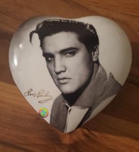 Elvis Presley Heart Shaped Musical Trinket Box 5&quot; Heartbreak Hotel Ceramic VTG - £24.64 GBP