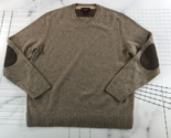 Black Brown 1826 Sweater Mens Large Beige Brown Elbow Patches V Neck Woo... - $25.73