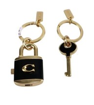 NWT Coach Lock and Key Bag Charm Key Ring - £56.09 GBP