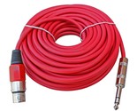 Red 3 Pin Xlr Female To 1/4 Trs Stereo Male Mic Microphone Cable 50 Ft F... - $50.34