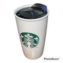 Starbucks Coffee Ceramic Travel Mug Tumbler Resembles To-Go Cup 2014 New - £14.77 GBP