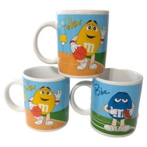 3 M&amp;M Coffee Cup Set Mug Ceramic Sports Theme Golf Basketball Football Baseball  - £22.20 GBP