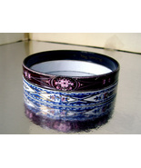2 Vintage Michaela Wille Frey Pink Blue Enamel Gilt Bracelets Signed  - $30.00