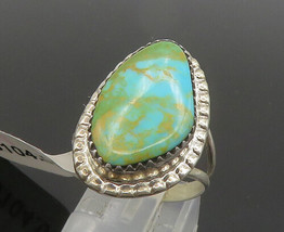 Herbert Tsosie Navajo 925 Silver - Turquoise Cocktail Ring Sz 7.5 - RG17859 - £85.03 GBP