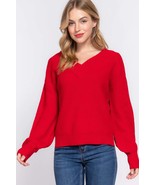 Women&#39;s Long Sleeve Double V Neck Sweater - €17,35 EUR