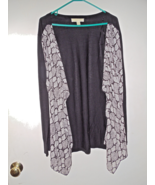 Michael Kors open sweater top  Size Large Black with gray and black acce... - $40.60 CAD