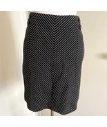 New! ANN TAYLOR Woman 100% Cotton Paneled Skirt Button Decor Black White 8P - £21.36 GBP