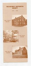The Beverly Historical Society Brochure 1891 -1964 Beverly Massachusetts - £13.98 GBP