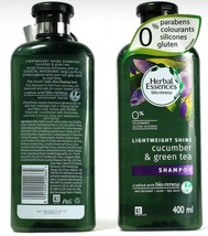 2 Ct Herbal Essences Bio Renew Lightweight Cucumber & Green Tea Shampoo 400ml