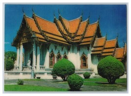 Side of Marble Temple Bangkok Thailand 3D Lenticular Postcard R24 - £8.50 GBP