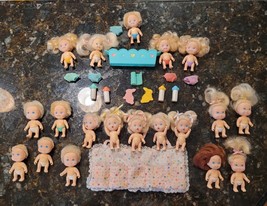 Lot 19 Vintage 1980&#39;S &amp; 90&#39;S Tyco Quints Dolls Diapers And Bottles 2.5&quot; ... - £47.24 GBP