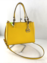 Michael Kors Sofia Mag Medium Handbag Purse Yellow Leather Satchel Cross... - £76.62 GBP