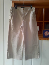 Lauren Ralph Lauren Side Lace Up Wide Leg Stretch Crop Pants Sz 14 Khaki - £23.30 GBP