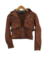 Alexander Wang Brown Soft Lambskin Leather Motorcycle Biker Jacket Women... - £274.64 GBP