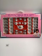 Vintage 35-Piece China Tea Set Toy - Never Used, Like New Condition - Box Opened - £19.92 GBP