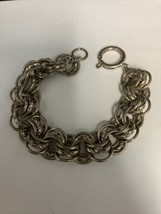 Etienne Aigner Stainless Steel Fancy Triple Cable Chain Bracelet Size 7.5 - £23.69 GBP