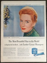 Vintage 1951 Lustre Creme Shampoo Deborah Kerr Full Page Original Ad 823 - £5.51 GBP