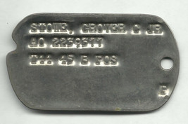 Vintage Dog tag WW2 military grover c stowe jr (#4) - £40.75 GBP