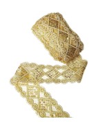 Gold Lace Trim Sequinned Ribbon Vintage Decorative Wedding/Bridal Diy Cr... - £18.95 GBP