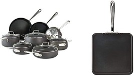 All-Clad E785SB64 HA1 Hard Anodized Nonstick 13 Piece Cookware Set with Griddle - £295.78 GBP